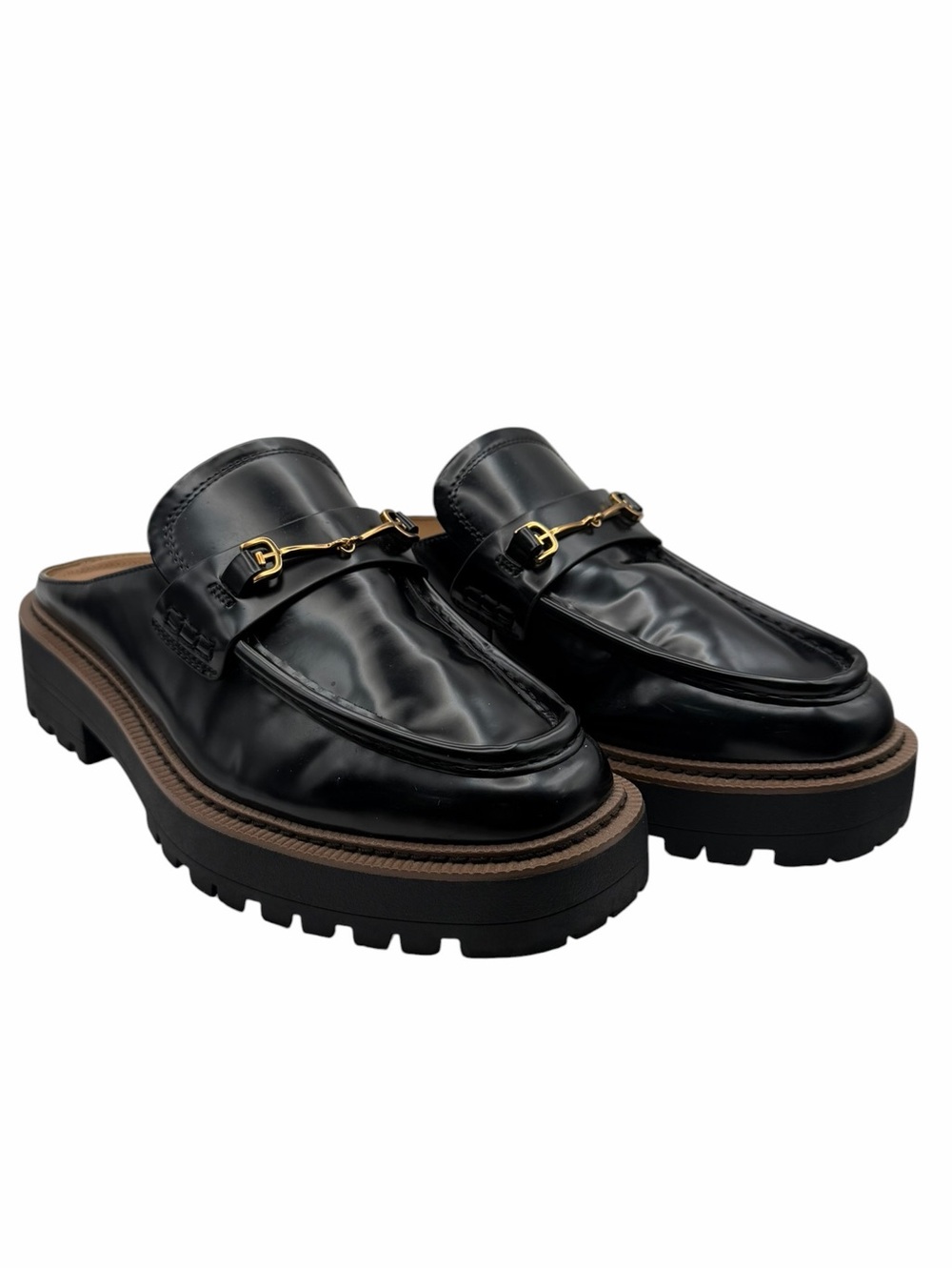Sam Edelman Lennon Chunky Lug Sole Mule Black Patent Leather Size: 10